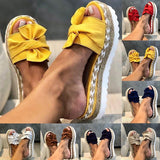 Summer Platform Sandals Shoes Bow Slipper Indoor Outdoor Flip-flops Beach Shoes Sandales Sandalen Sandalias Femininas 35-43