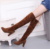 Shoes Long Boots Suede High Heel Knee High Boots 34-43(Please Buy Larger Size Than Usual)