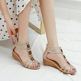 Wedge Sandals Summer Shoes Elegant Ladies Rome Sandals Brand Female Sandalias Black Wedge Heels Sandals