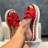 Summer Platform Sandals Shoes Bow Slipper Indoor Outdoor Flip-flops Beach Shoes Sandales Sandalen Sandalias Femininas 35-43