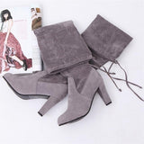 Shoes Long Boots Suede High Heel Knee High Boots 34-43(Please Buy Larger Size Than Usual)