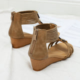 Wedge Sandals Summer Shoes Elegant Ladies Rome Sandals Brand Female Sandalias Black Wedge Heels Sandals