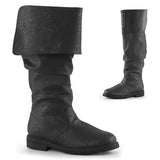 Couple Boots Robin Hood Boots Men's Flat Heel Cuffed Knee High Renaissance Boots Medieval Black Brown Pu Shoes