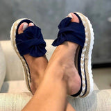 Summer Platform Sandals Shoes Bow Slipper Indoor Outdoor Flip-flops Beach Shoes Sandales Sandalen Sandalias Femininas 35-43