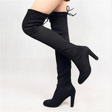 Shoes Long Boots Suede High Heel Knee High Boots 34-43(Please Buy Larger Size Than Usual)