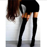 Shoes Long Boots Suede High Heel Knee High Boots 34-43(Please Buy Larger Size Than Usual)