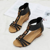 Wedge Sandals Summer Shoes Elegant Ladies Rome Sandals Brand Female Sandalias Black Wedge Heels Sandals