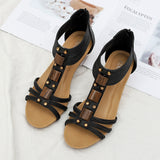 Wedge Sandals Summer Shoes Elegant Ladies Rome Sandals Brand Female Sandalias Black Wedge Heels Sandals