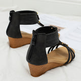 Wedge Sandals Summer Shoes Elegant Ladies Rome Sandals Brand Female Sandalias Black Wedge Heels Sandals