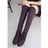 Boots Over The Knee Tigh High Suede Long Boots Black Brown Red Grey Blue