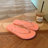 Slippers Transparent Girls Beach Flip Flops Anti-slip Summer Shoes Female Vacation Slides Girls Flat Sandals