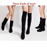 Shoes Long Boots Suede High Heel Knee High Boots 34-43(Please Buy Larger Size Than Usual)