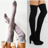 Shoes Long Boots Suede High Heel Knee High Boots 34-43(Please Buy Larger Size Than Usual)