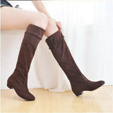 Boots Over The Knee Tigh High Suede Long Boots Black Brown Red Grey Blue