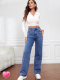 Boyfriend Cargo Wide Leg Bootcut Pants Straight Leg Denim Pants High Waisted Pants