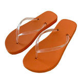 Slippers Transparent Girls Beach Flip Flops Anti-slip Summer Shoes Female Vacation Slides Girls Flat Sandals