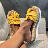 Summer Platform Sandals Shoes Bow Slipper Indoor Outdoor Flip-flops Beach Shoes Sandales Sandalen Sandalias Femininas 35-43