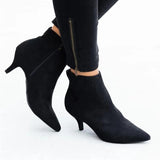 Gothic Boots High Heels Ankle Booties Pointed Toe Thin Heel Short Boots Ladies Shoes