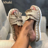 Summer Platform Sandals Shoes Bow Slipper Indoor Outdoor Flip-flops Beach Shoes Sandales Sandalen Sandalias Femininas 35-43