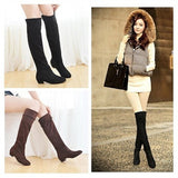 Boots Over The Knee Tigh High Suede Long Boots Black Brown Red Grey Blue