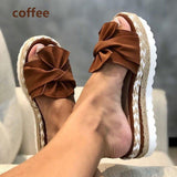 Summer Platform Sandals Shoes Bow Slipper Indoor Outdoor Flip-flops Beach Shoes Sandales Sandalen Sandalias Femininas 35-43