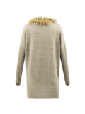 Elegant Faux Collar Knit Coat