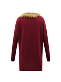 Elegant Faux Collar Knit Coat