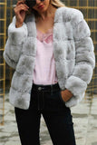 Elegant Thick Fluffy Faux Fur Coat