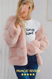 Elegant Thick Fluffy Faux Fur Coat