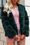 Elegant Thick Fluffy Faux Fur Coat