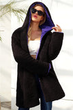 Reversible Faux Lambswool Thick Jacket - Purple/Black