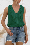 Casual Solid Split Joint V Neck Tops