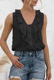 Casual Solid Split Joint V Neck Tops