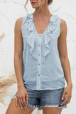 Casual Solid Split Joint V Neck Tops