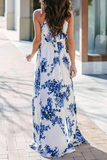 Elegant Floral Frenulum High Opening Halter A Line Dresses(3 Colors)