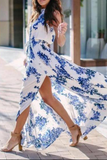 Elegant Floral Frenulum High Opening Halter A Line Dresses(3 Colors)
