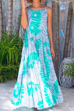 Casual Print Patchwork O Neck A Line Dresses