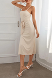 Elegant Solid With Belt Strapless Wrapped Skirt Dresses