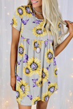 Casual Street Floral Patchwork O Neck Dresses(8 Colors)