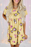 Casual Street Floral Patchwork O Neck Dresses(8 Colors)