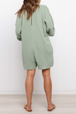Casual Solid V Neck Straight Jumpsuits