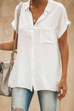 Casual Solid Turndown Collar Tops(4 Colors)