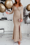 Slim Solid Slit Off the Shoulder Trumpet Mermaid Dresses(4 Colors)