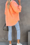 Casual Solid Patchwork Long Sleeve Straight Denim Jacket(3 Colors)