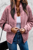 Fashion Plaid Striped Zipper Mandarin Collar Outerwear