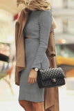 Casual Solid Patchwork O Neck Long Sleeve Two Pieces