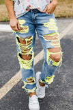 Yellow Ripped Sexy Jeans