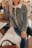 Corduroy Lamb Panel Coat Tops