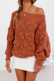 Strapless Hollow Lantern Sleeve Sweater(3 Colors)