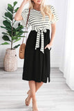 O Neck False two-piece Knee Length Dress